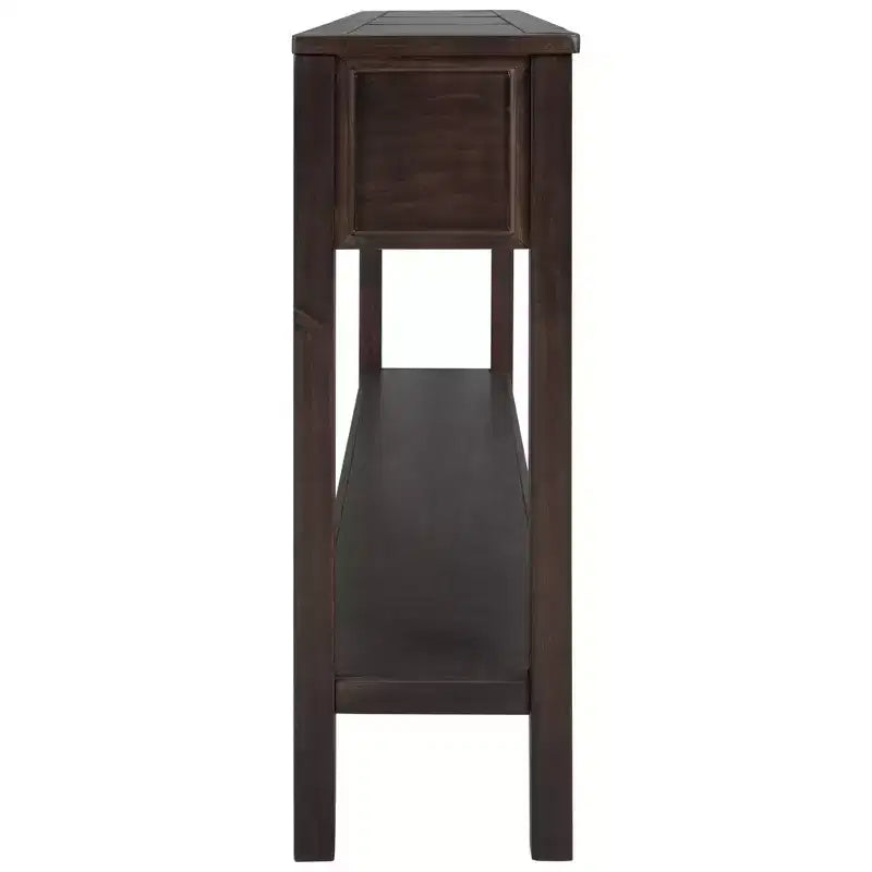 Consolle rustica da 152 cm con cassetti di diverse dimensioni e ripiano inferiore