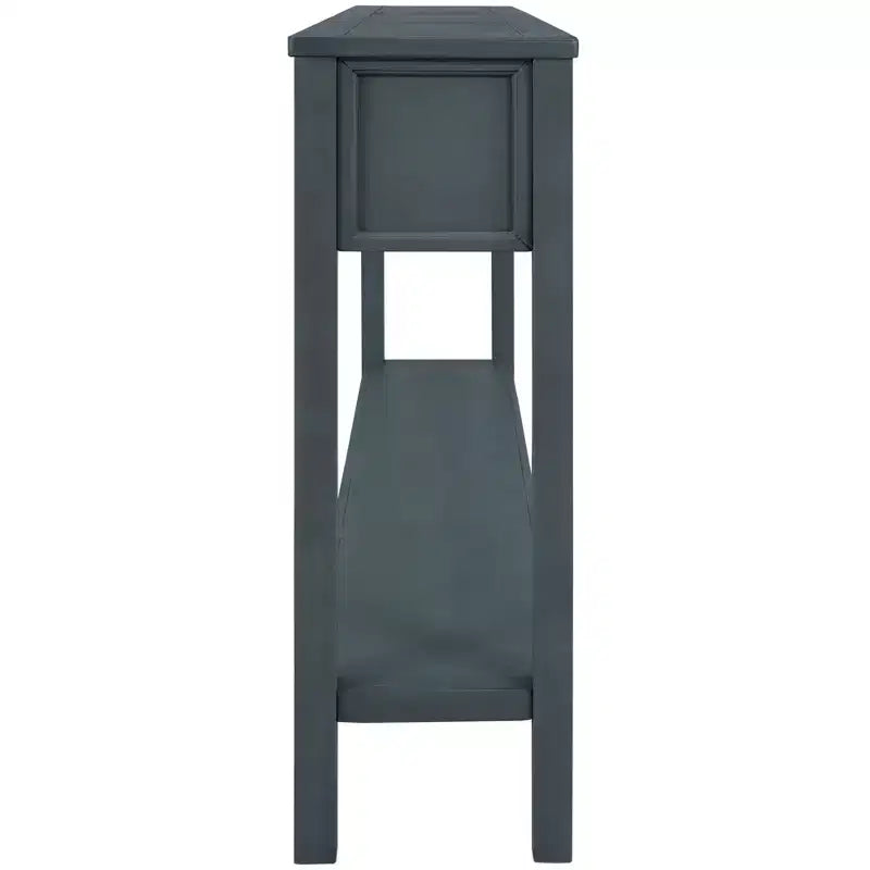 Consolle rustica da 152 cm con cassetti di diverse dimensioni e ripiano inferiore