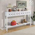 60L Rustic Console Table with two Different Size Drawers and Bottom Shelf-ModernLuxe