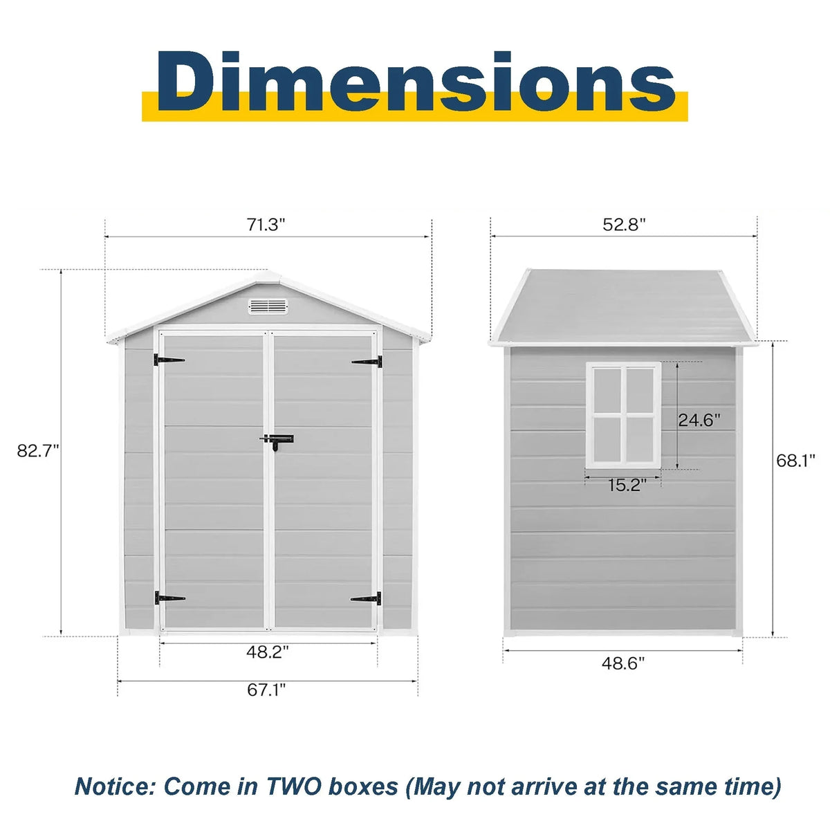 Abri de rangement extérieur en résine et plastique, tous temps, avec plancher, 6 ft x 4 ft/6 ft x 8 ft/8 ft x 6 ft/8 ft x 10 ft, abri à outils Spire