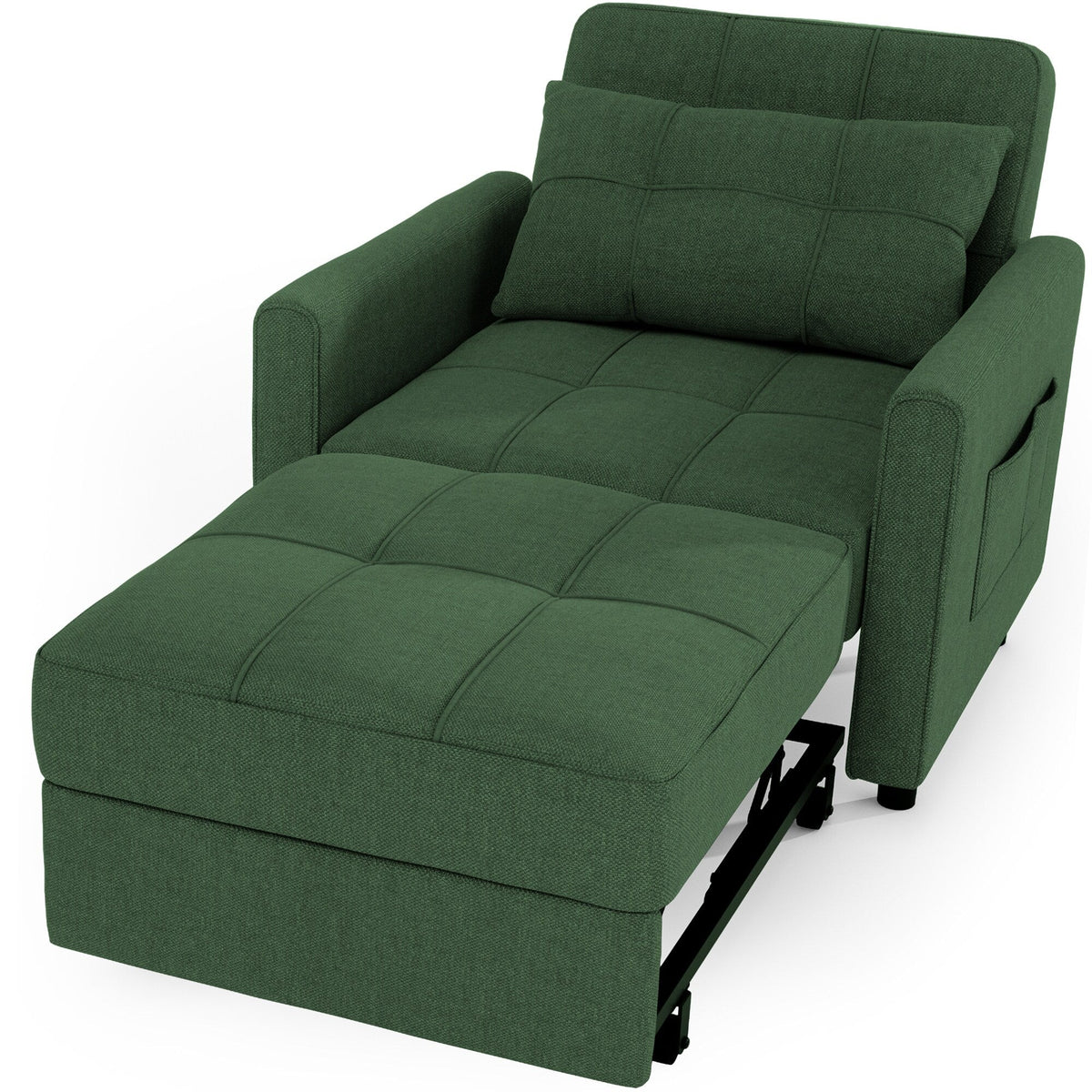 3-in-1-Schlafsofa mit verstellbarer Liegefläche, ausziehbares Sesselsofa, umwandelbares Klappbett fürs Wohnzimmer