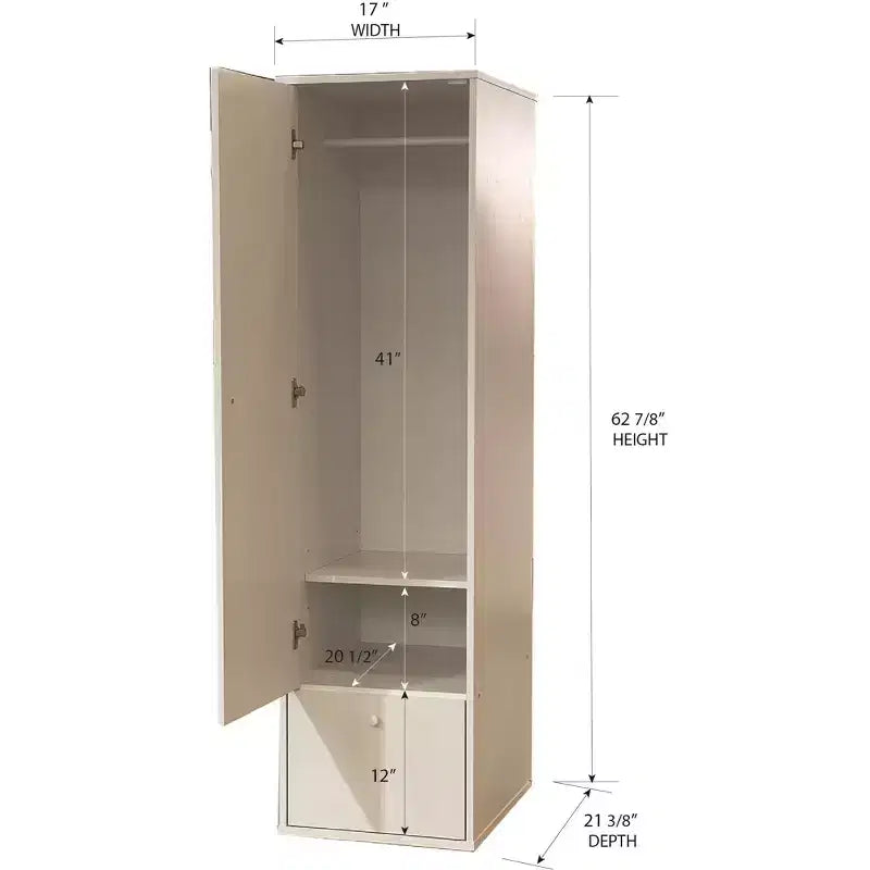 Kings Brand Furniture Corry Kleiderschrank mit Stauraum, weiß