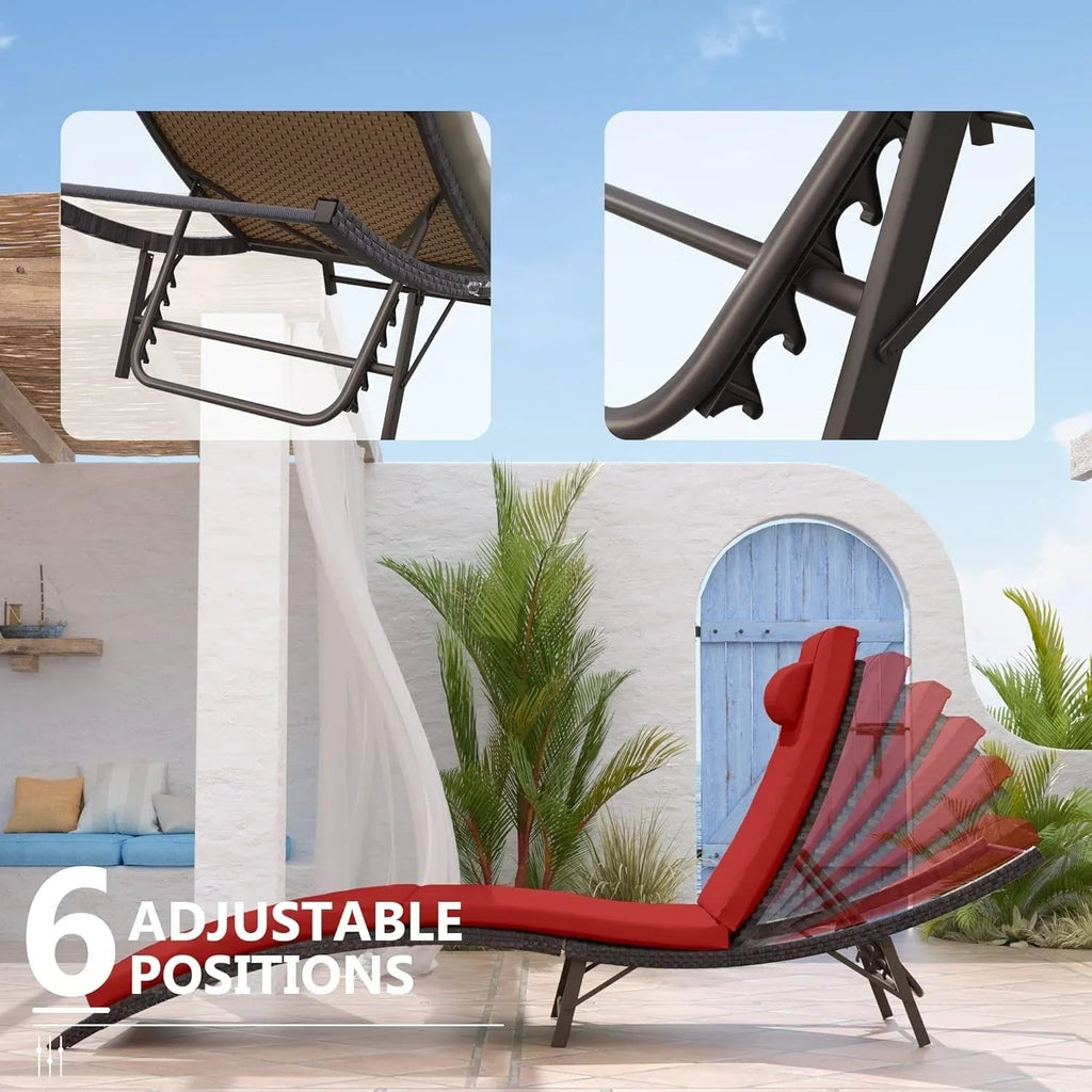 Kullavik 3-teiliges Outdoor-Lounge-Set mit Liegestühlen