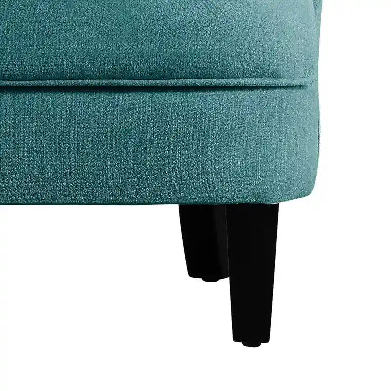 Moser Bay Mignon fluwelen/linnen fauteuil met knopen en hoge rugleuning, 30 breed