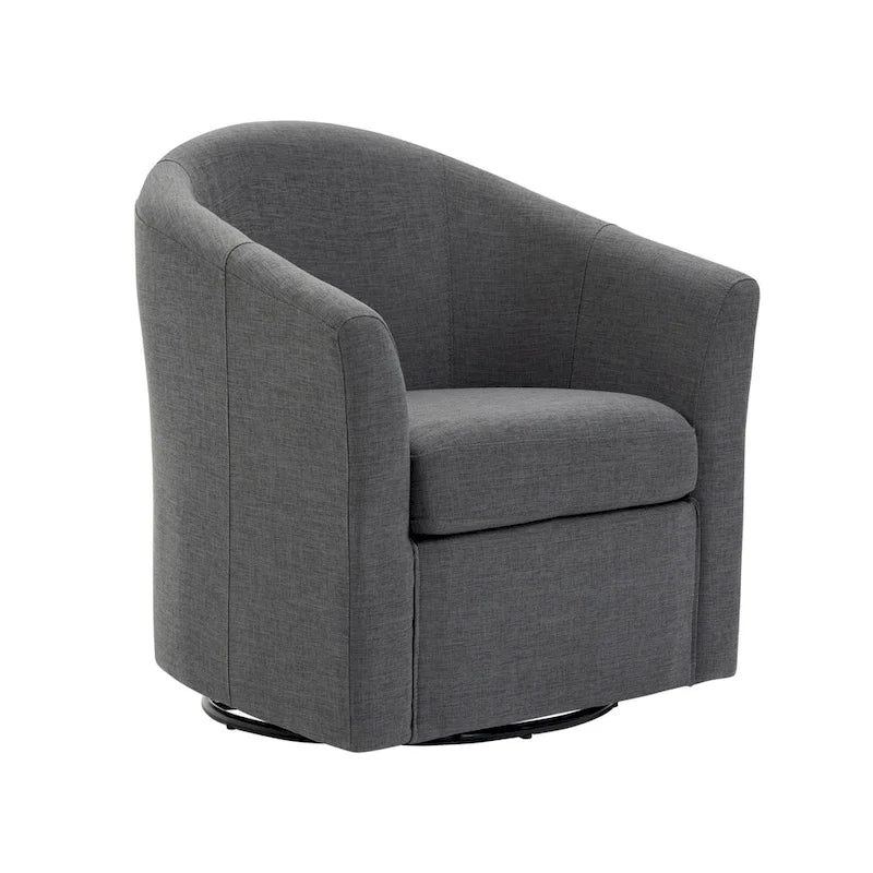 Set aus 2 modernen gepolsterten Dreh-Clubsesseln als Akzentstühle fürs Wohnzimmer