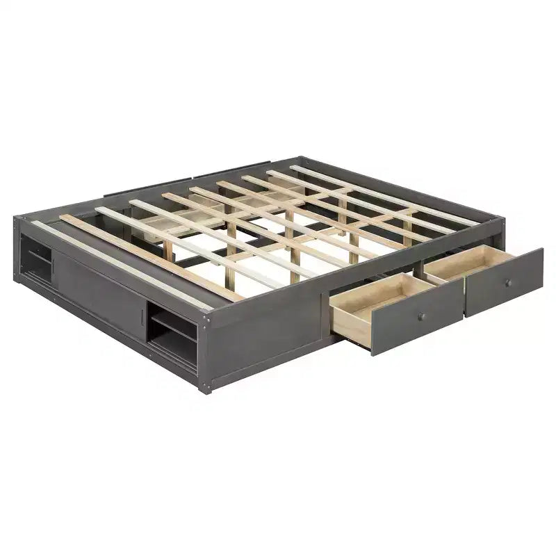 Whisen queensize bedframe met 4 opbergladen en opbergruimte in het voeteneind