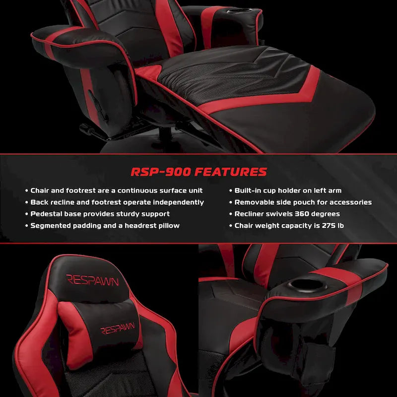 Gamingfauteuil - verstelbare gamingstoel met voetensteun