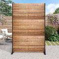MAYEERTY 72 Zoll Raumteiler mit verzinktem Rahmen, Sichtschutz aus Holz, Gartenzaun, Terrasse, Beige
