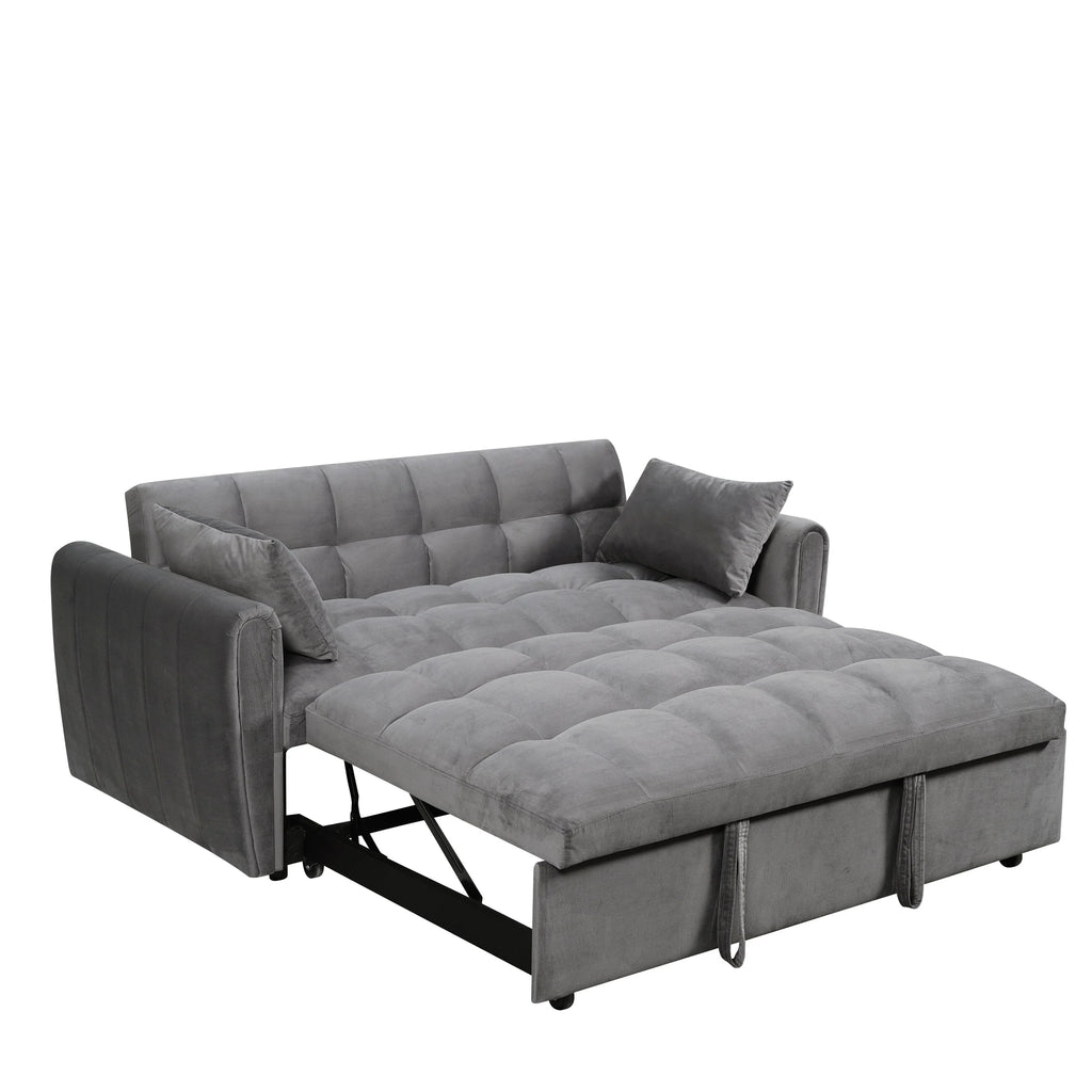 64.96 fluwelen slaapbank 3-in-1 met verstelbare rugleuning, opbergvak en draagvermogen van 500lb