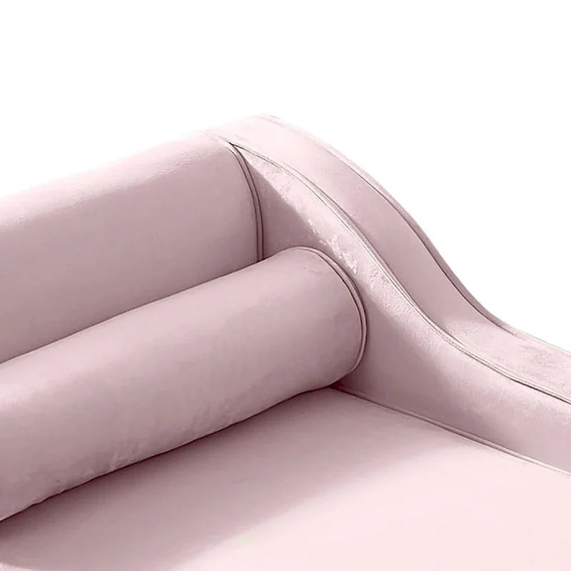 Elegante Franse chaise longue met fluwelen bekleding, opbergruimte en een kussen