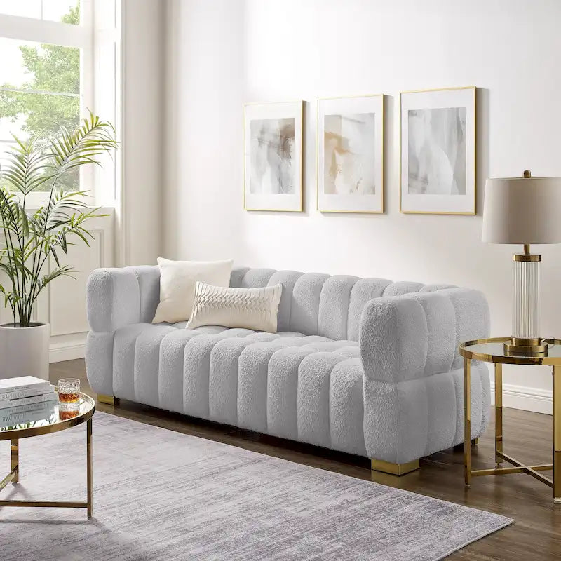85 modernes Sofa aus Waffelstoff, bequemes Relaxsofa