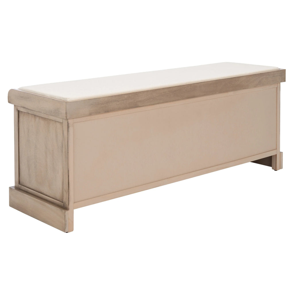 Banc de rangement SAFAVIEH Fiorello avec coussin et 3 tiroirs - 47.3 W x 15 L x 19 H - 47Wx15Dx19H