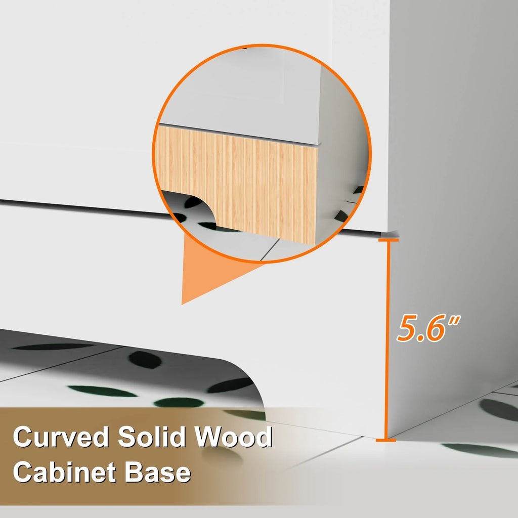 Ensemble meuble-lavabo de salle de bain Wavy Line 30/36/48 avec lavabo et robinet