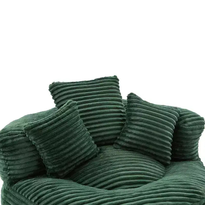 Sitzsacksofa für Erwachsene und Kinder, übergroßer Cord-Sitzsack mit 3 Kissen und Armlehnen für Wohnzimmer und Schlafzimmer
