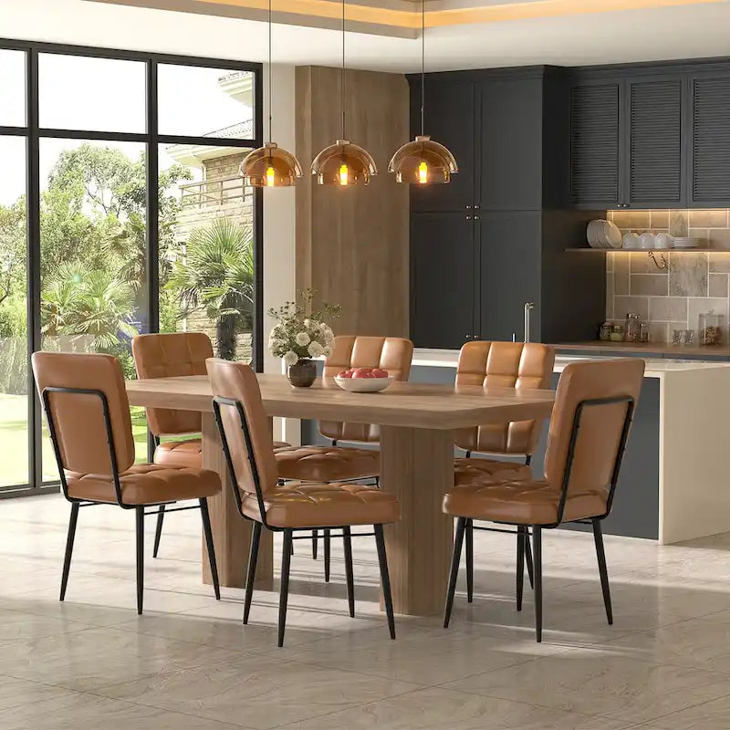 Moderne eetkamerstoelen, set van 2/4/6/8, gestoffeerde keukenstoelen met dikke zitting voor de eetkamer