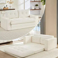 Canapé-lit futon convertible 2-en-1 Mjkone de 71', en tissu côtelé, pliable et capitonné avec boutons, canapé-lit deux places gain de place