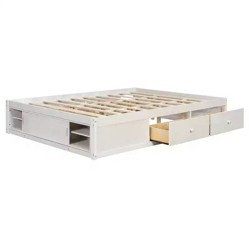 Whisen queensize bedframe met 4 opbergladen en opbergruimte in het voeteneind