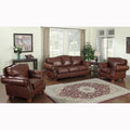 Brandon Sofa und zwei Sessel aus italienischem Vollnarbenleder in Used-Whiskey-Optik