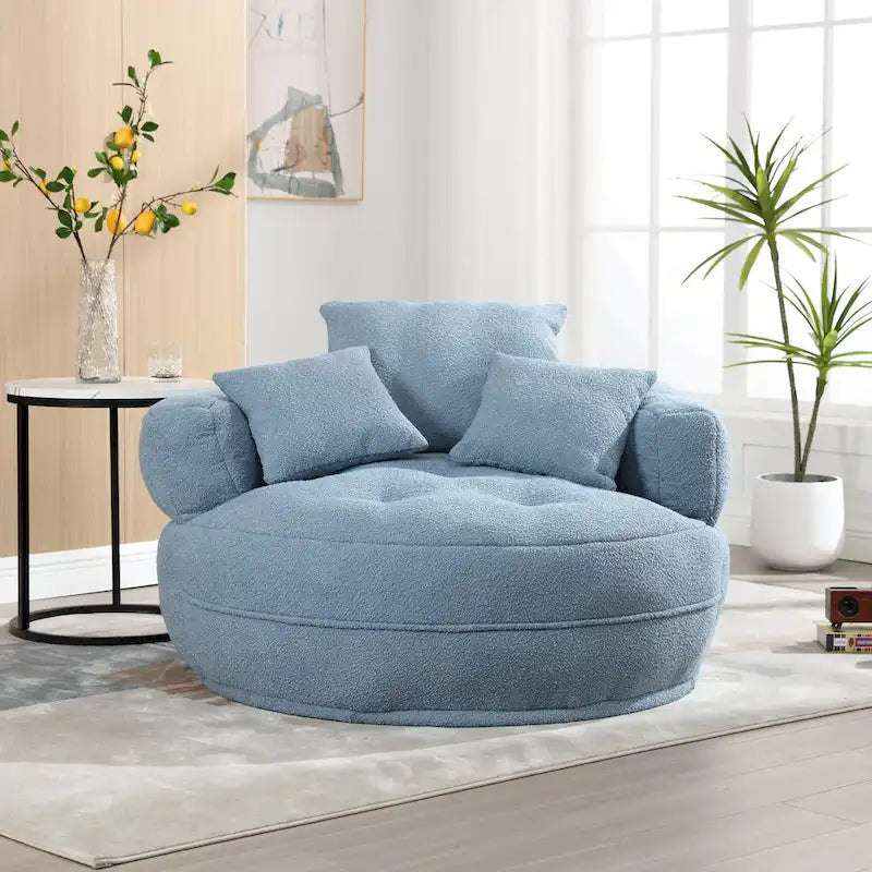 Ronde luie fauteuil ?C wit/blauw/grijs/geel/oranje rozeroze/marineblauw/groen, zitplaats voor één of twee personen