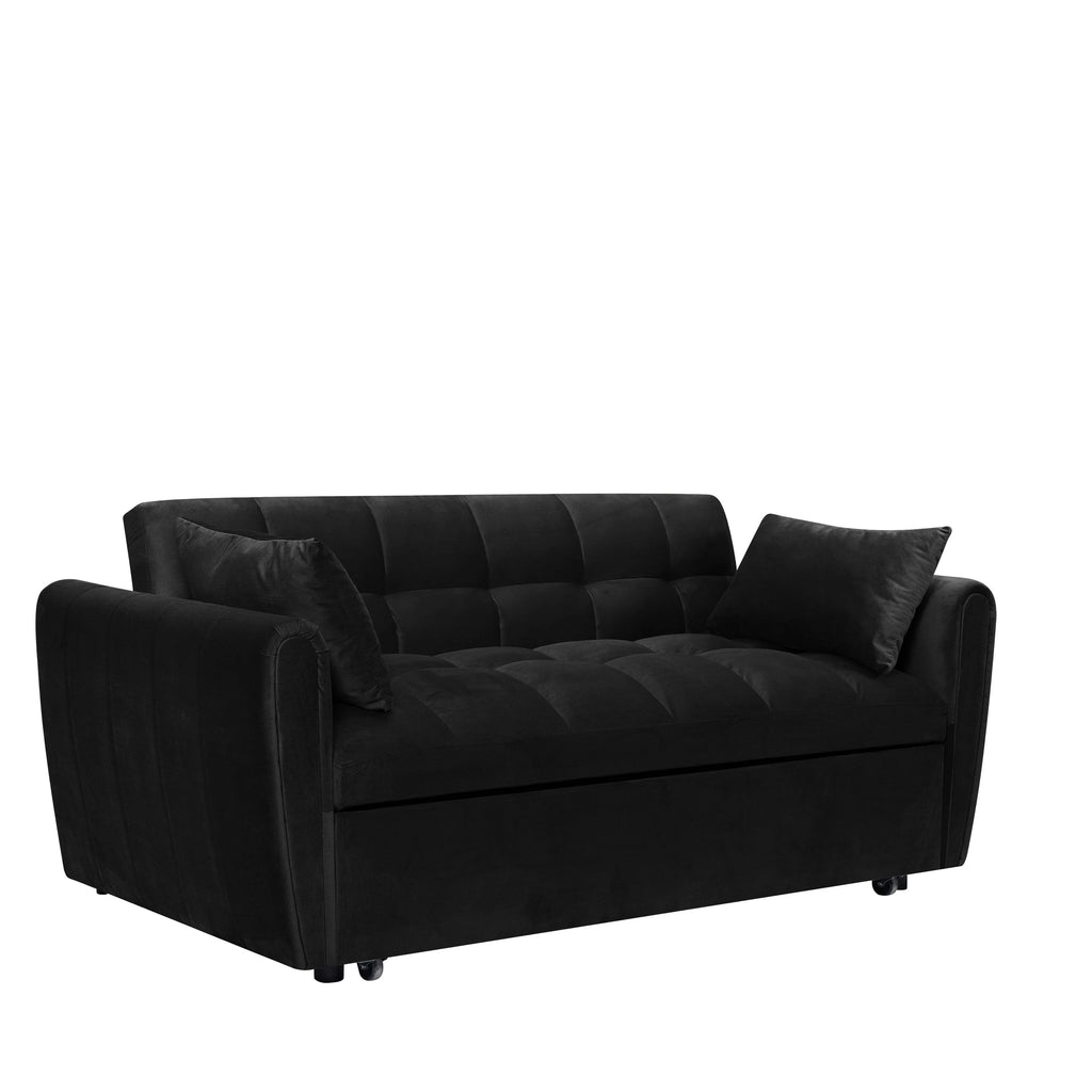 64.96 fluwelen slaapbank 3-in-1 met verstelbare rugleuning, opbergvak en draagvermogen van 500lb