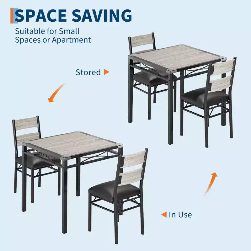 Ensemble de table à manger pour 4 personnes, avec 4 chaises rembourrées, ensemble de 5 pièces en bois pour la cuisine ou la salle à manger avec protège-coins, pour cuisine, appartement et petit espace