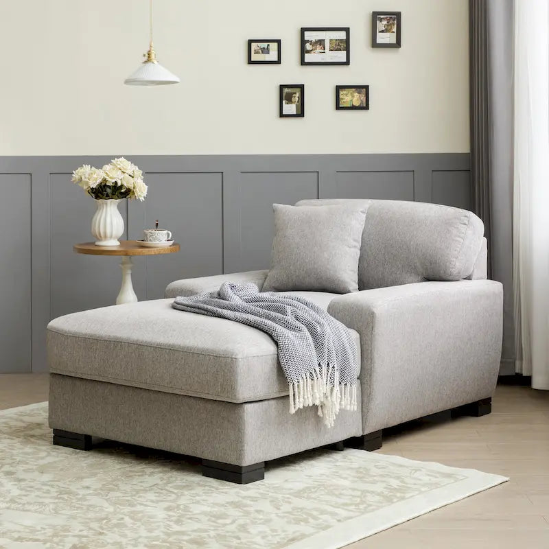 Canapé-lit chaise longue surdimensionné moderne du milieu du siècle avec coussin