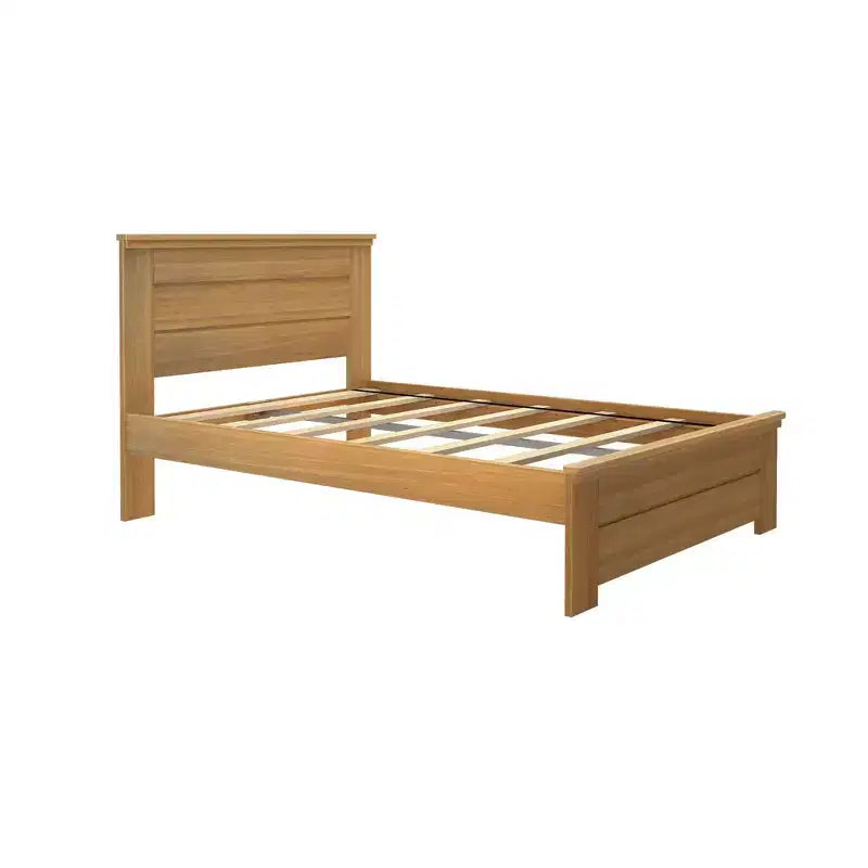 Plank+Beam Farmhouse-Bettrahmen in voller Größe mit Kopfteil, Plattformbett aus Massivholz