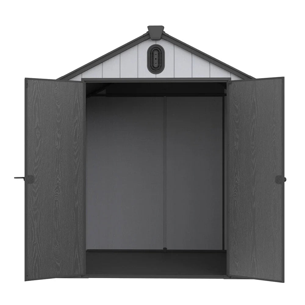 Abri de rangement extérieur en résine et plastique, tous temps, avec plancher, 6 ft x 4 ft/6 ft x 8 ft/8 ft x 6 ft/8 ft x 10 ft, abri à outils Spire
