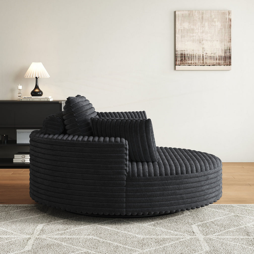 Corduroy Chenille Foam Single Swivel Chair