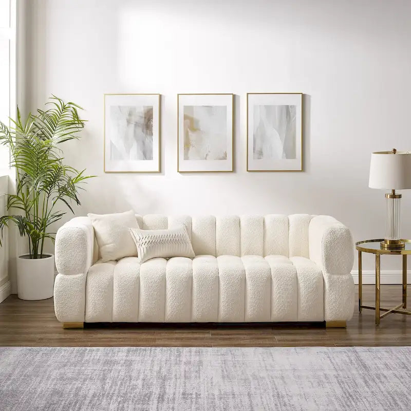 85 modernes Sofa aus Waffelstoff, bequemes Relaxsofa