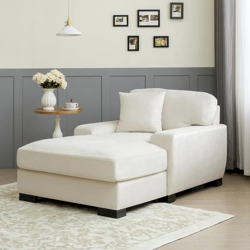 Canapé-lit chaise longue surdimensionné moderne du milieu du siècle avec coussin