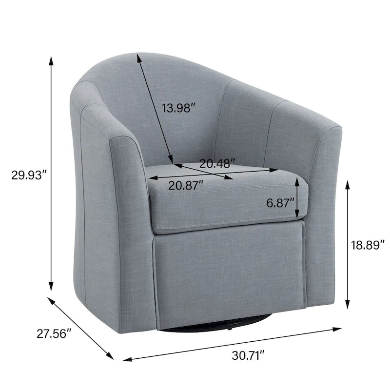 Set aus 2 modernen gepolsterten Dreh-Clubsesseln als Akzentstühle fürs Wohnzimmer