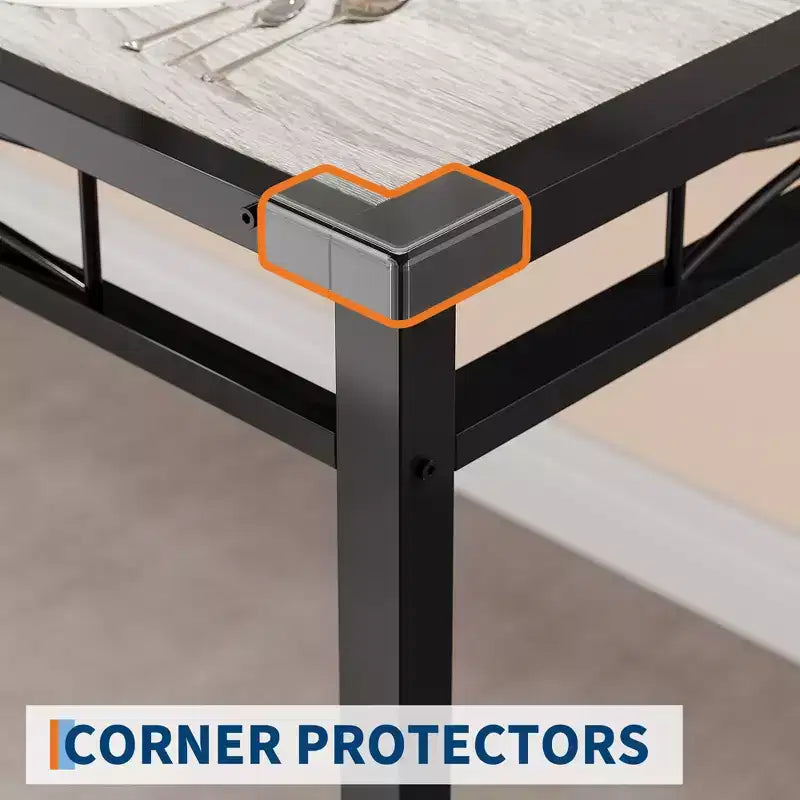 Ensemble de table à manger pour 4 personnes, avec 4 chaises rembourrées, ensemble de 5 pièces en bois pour la cuisine ou la salle à manger avec protège-coins, pour cuisine, appartement et petit espace