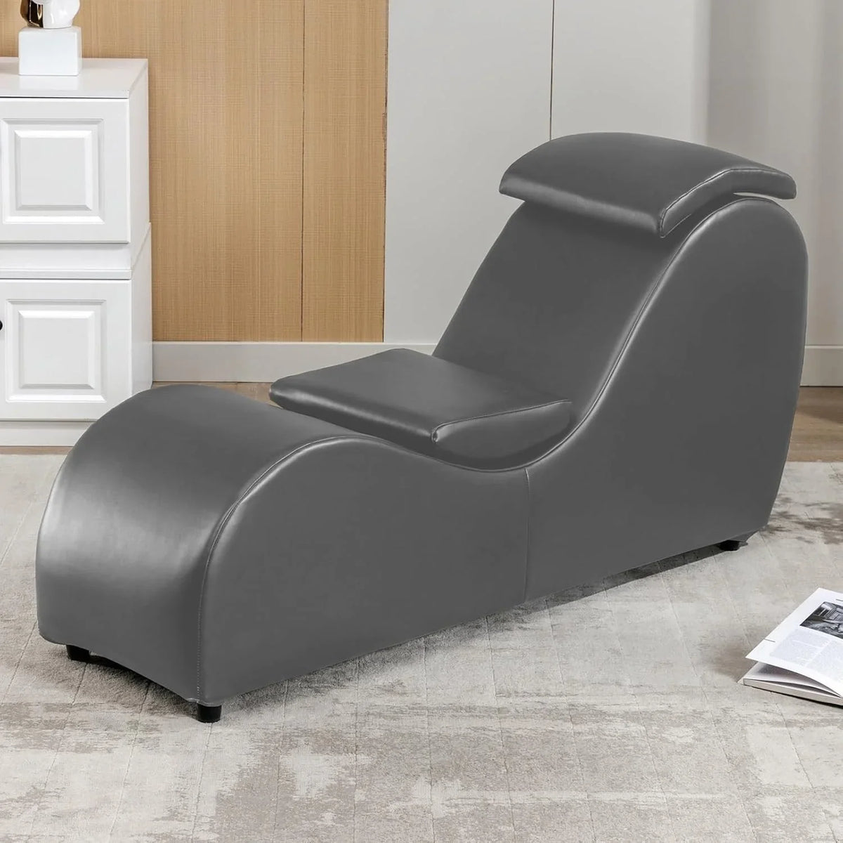 Mixoy Indoor Yoga Chair,Curved Yoga Chaise Lounge Chair for Adults Stretching Exercising Relaxing