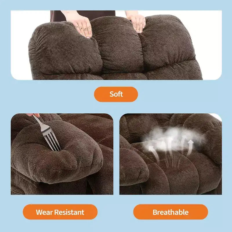 Handmatige relaxfauteuil, ergonomische relaxfauteuil van ademende stof met zijvakken, eenpersoonsbank, geschikt voor de woonkamer en slaapkamer