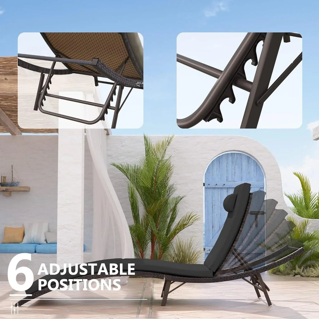 Kullavik 3-teiliges Outdoor-Lounge-Set mit Liegestühlen