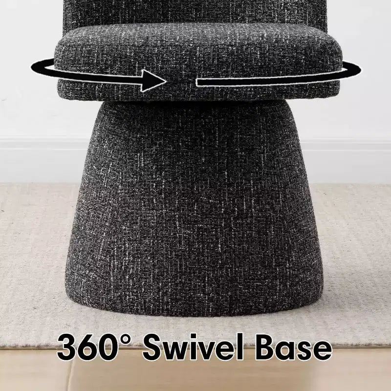 Set van 6 moderne draaibare eetkamerstoelen zonder armleuningen, 360°, met onderstel op voet, elegante accentstoelen voor keuken, eetkamer of kantoor - Panipeachy