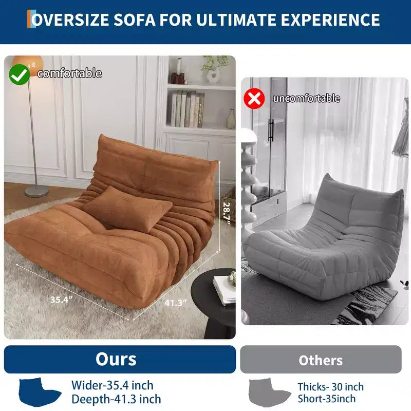 Canapé d’angle modulable, canapé Togo à assise profonde