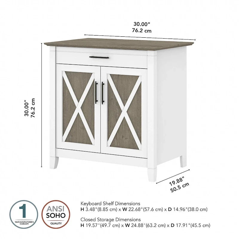 Key West secretaire met opbergkast van Bush Furniture