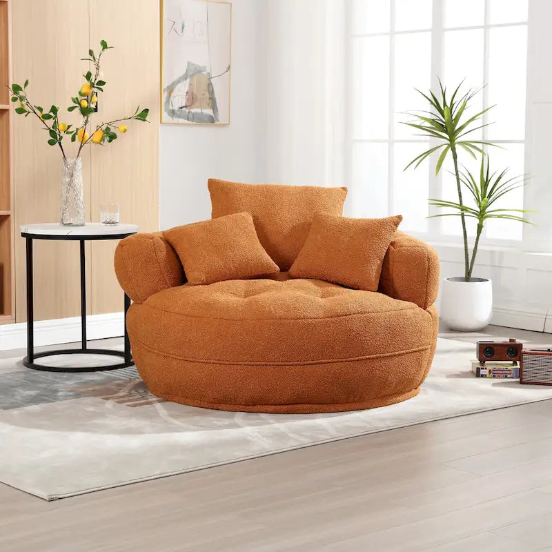 Ronde luie fauteuil ?C wit/blauw/grijs/geel/oranje rozeroze/marineblauw/groen, zitplaats voor één of twee personen