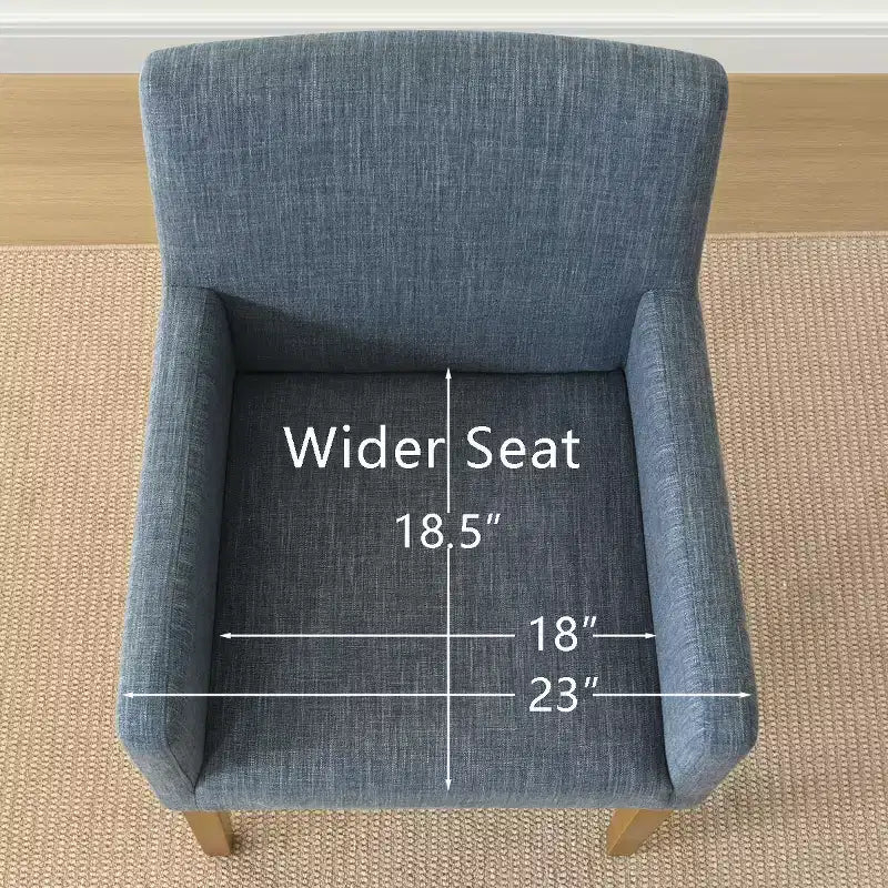 Set van 6 gestoffeerde eetkamerstoelen met armleuningen, moderne linnen fauteuils met houten poten, accentstoelen voor de eetkamer en woonkamer - Panipeachy