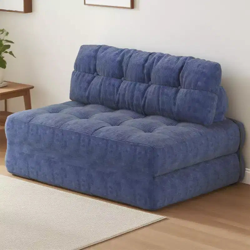 Klappbares Schlafsofa-Futon aus Cord in voller Größe, umwandelbarer Bodenschlafsessel mit Kissen und Rückenstütze