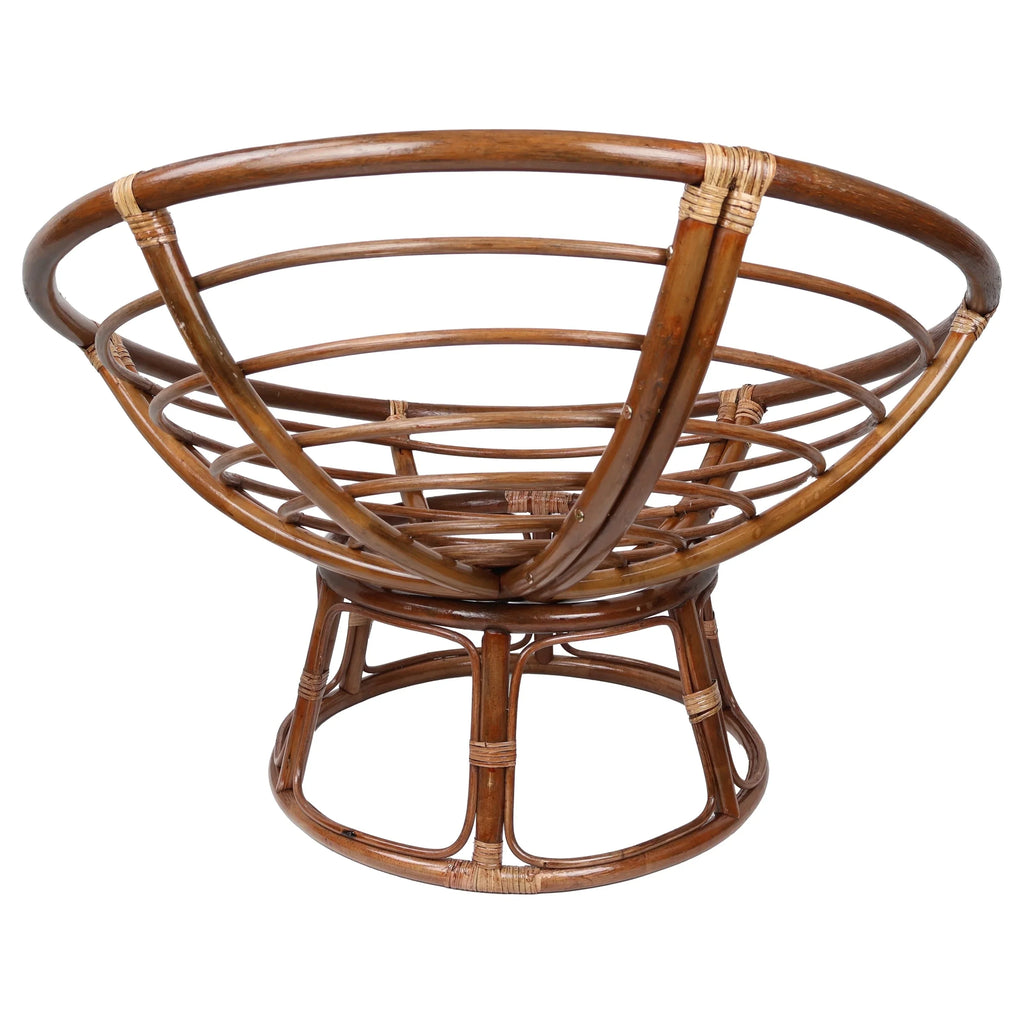 Bali-Papasan-Sessel aus Rattan, 42 Inch, mit Köperstoffkissen