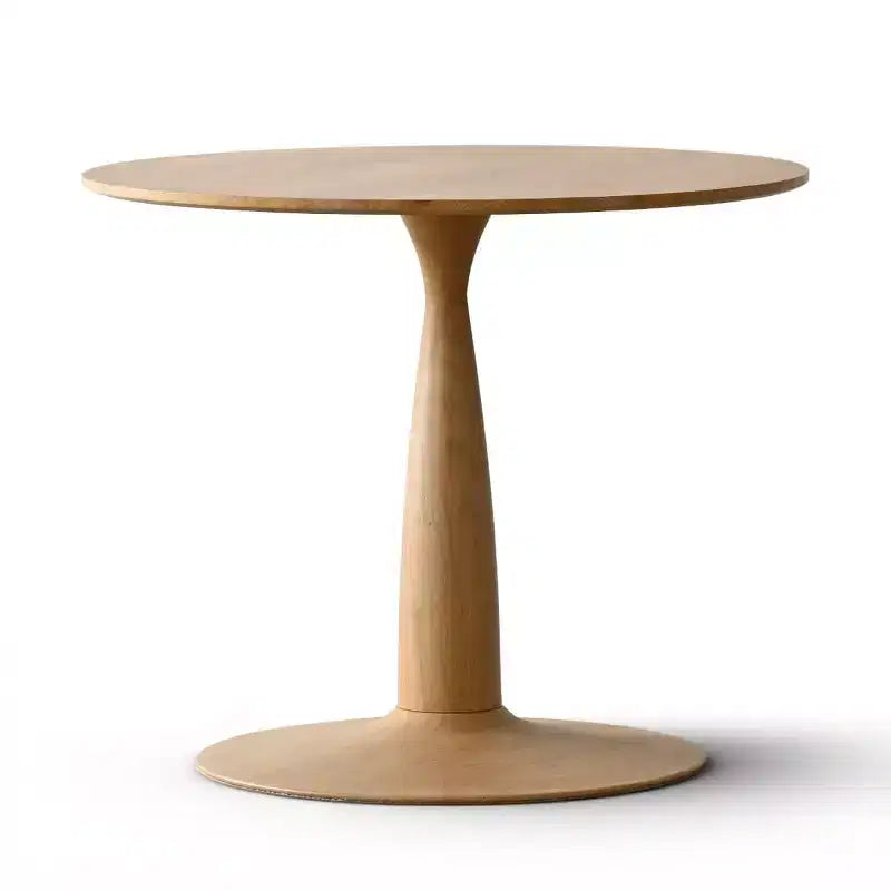 Table de salle à manger ronde moderne à piédestal, finition grain de bois, petite table de cuisine et table basse pour appartement, salle à manger et espace de vie-Panipeachy