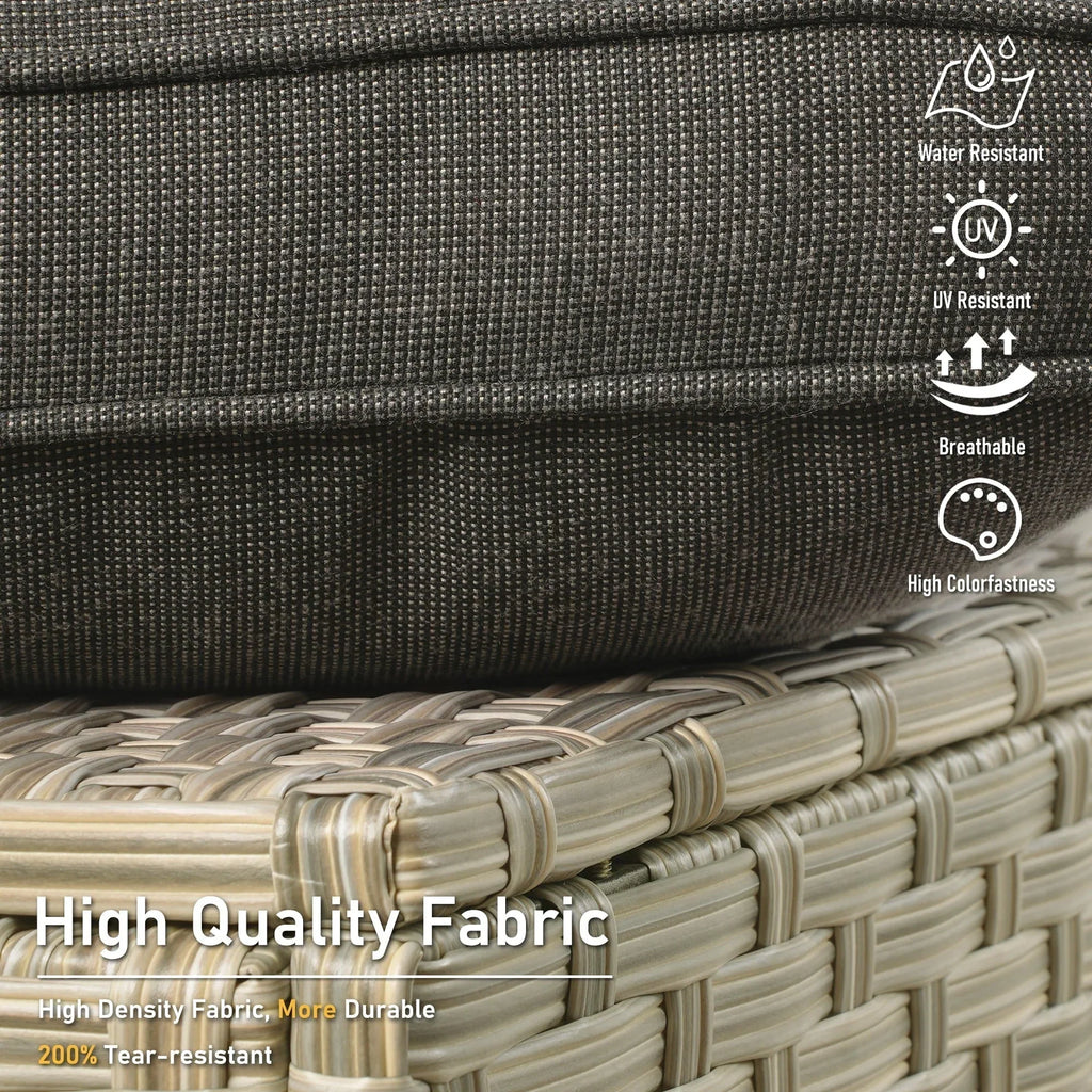 HOOOWOOO 2-piece High Back Wicker Rattan Outdoor Patio Chair Set