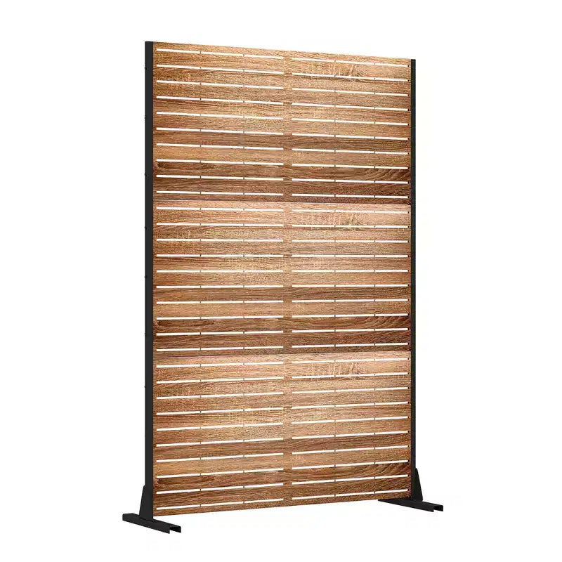 MAYEERTY 72 Zoll Raumteiler mit verzinktem Rahmen, Sichtschutz aus Holz, Gartenzaun, Terrasse, Beige