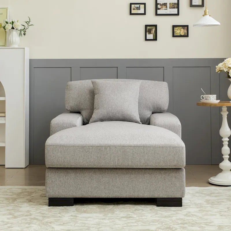 Canapé-lit chaise longue surdimensionné moderne du milieu du siècle avec coussin