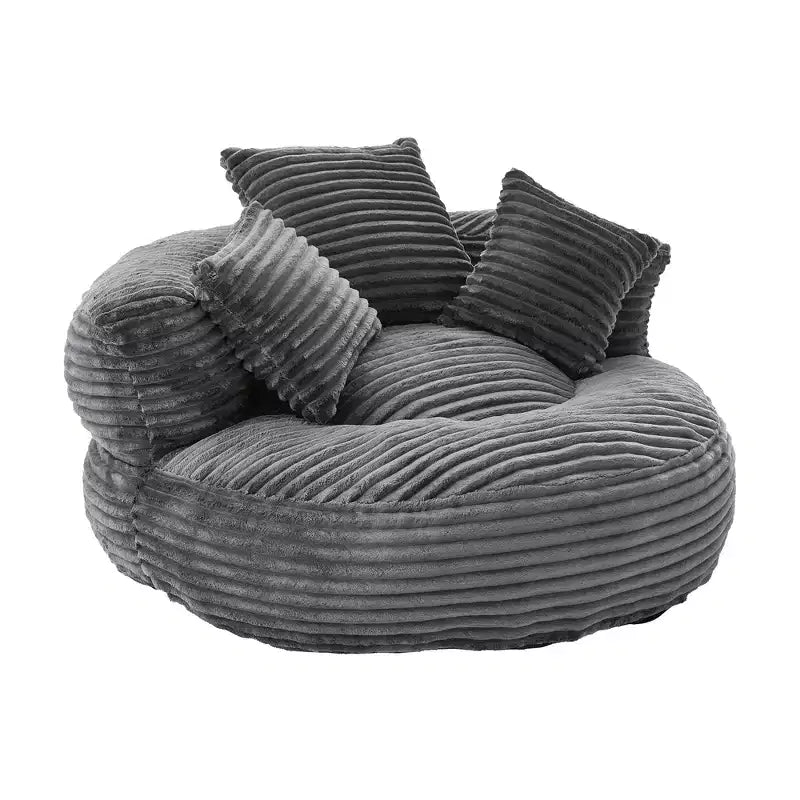 Sitzsacksofa für Erwachsene und Kinder, übergroßer Cord-Sitzsack mit 3 Kissen und Armlehnen für Wohnzimmer und Schlafzimmer