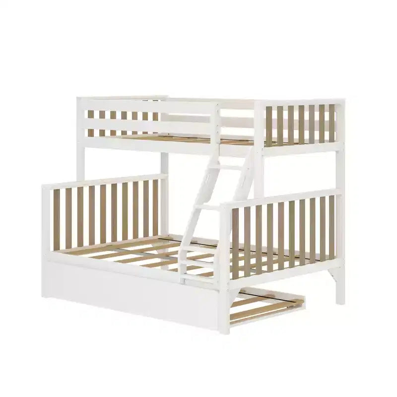Lit superposé Max & Lily avec lit simple au-dessus d’un lit double et lit gigogne, en bois massif, style scandinave, pour enfants