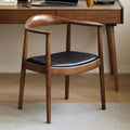 Chaise de salle à manger scandinave en bois courbé, avec assise tressée et accoudoirs